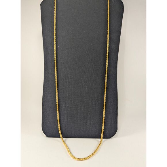 Rope Gold Tone Necklace Signed Monet - Picture 16 of 16